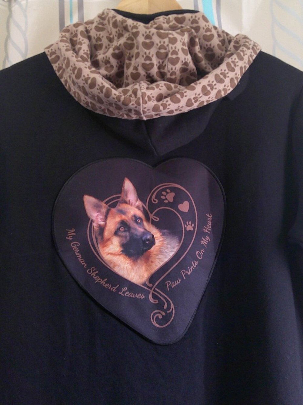 NEW "Bradford Exchange" I Love My German Shepherd Hooded Fleece Jacket Woman L